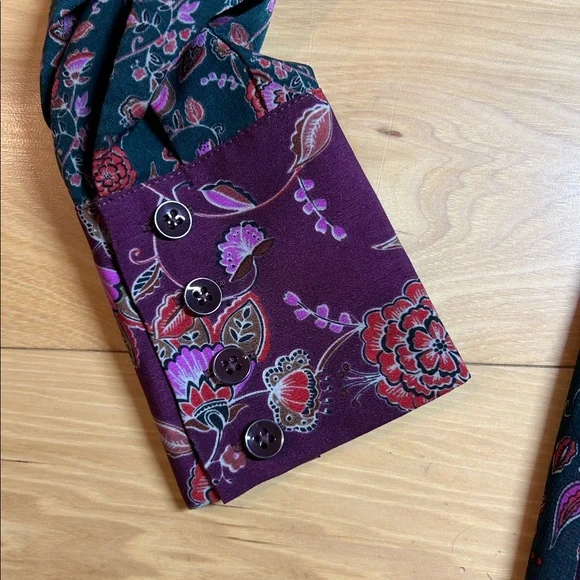 CAbi Multicolor Floral Long Sleeve Maxi Dress | Size Medium - Picture 9 of 11